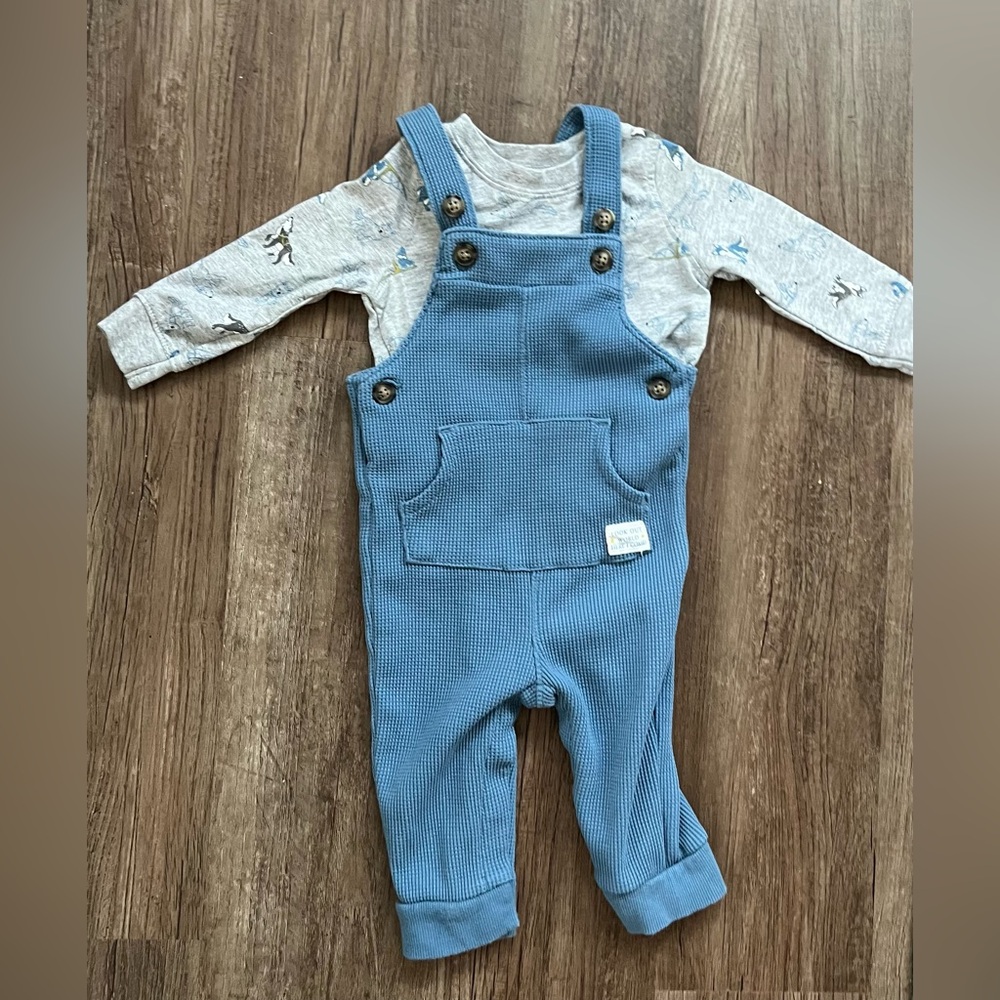 Carters - Blue Overalls - Size 6 Months
